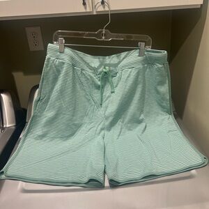 Mint Green Striped Women's Shorts (maternity)
